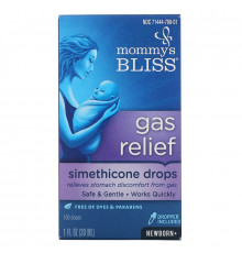 Симетиконовые капли от газообразования у детей, Gas relief simethicone drops, Mommy's Bliss, 30 мл