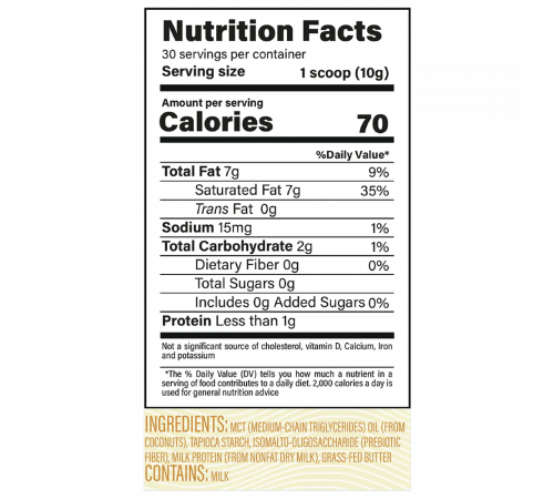 Сухие сливки с МСТ маслом, Halo Creamer, Bubs Naturals, 300 г