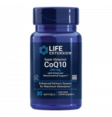 Супер убихинол (CoQ10) 200 мг, Super Ubiquinol CoQ10 With Enhanced Mitochondrial Support, Life Extension, 30 капсул