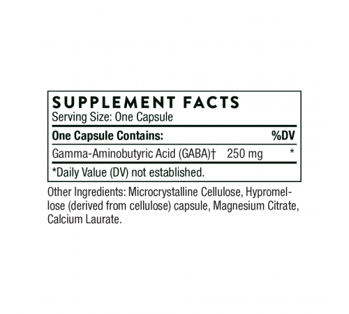 Гамма-аминомасляная кислота (ГАМК), PharmaGABA-250, Thorne Research, 60 капсул