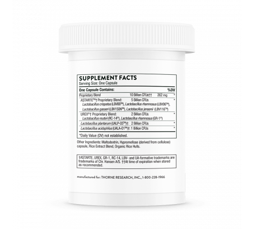Пробиотики для женщин, Womens Daily Probiotic, Thorne, 30 капсул