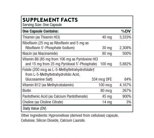 Комплекс витаминов B #6, B-Complex #6, Thorne, 60 капсул