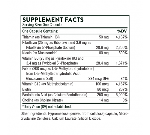 Комплекс витаминов B, Stress B-Complex, Thorne, 60 капсул