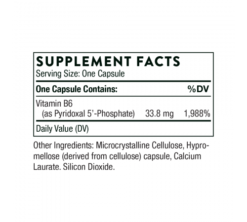 Витамин B6 Пиридоксаль-5-фосфат, Pyridoxal 5'-Phosphate, Thorne Research, 180 капсул