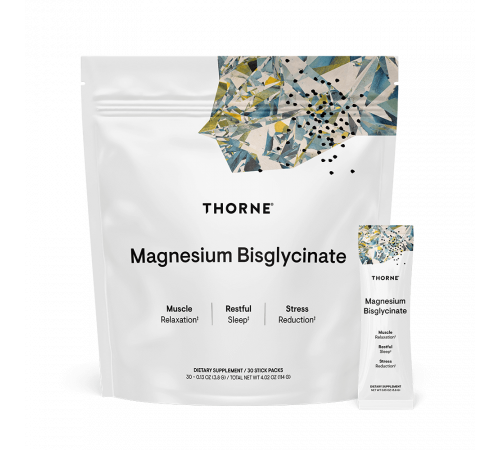 Бисглицинат магния в пакетиках, Magnesium Bisglycinate, 30 пакетиков, Thorne, 3.8 г