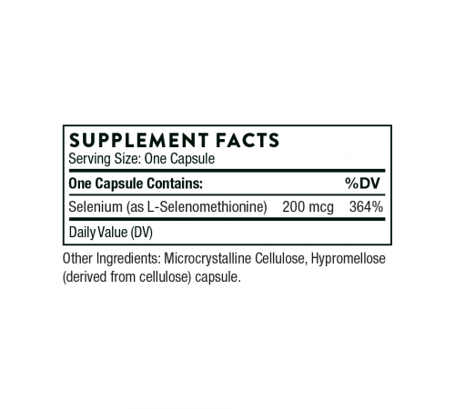 Селен, Selenium, Thorne, 60 капсул