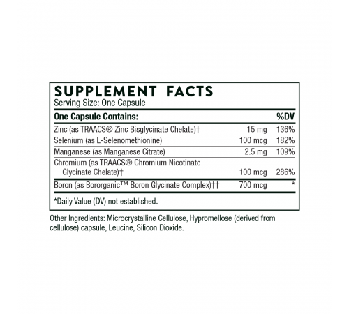 Микроэлементы, Trace Minerals, Thorne, 90 капсул