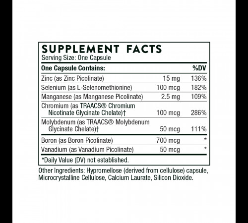 Комплекс микроэлементов, Pic-Mins, Thorne, 90 капсул