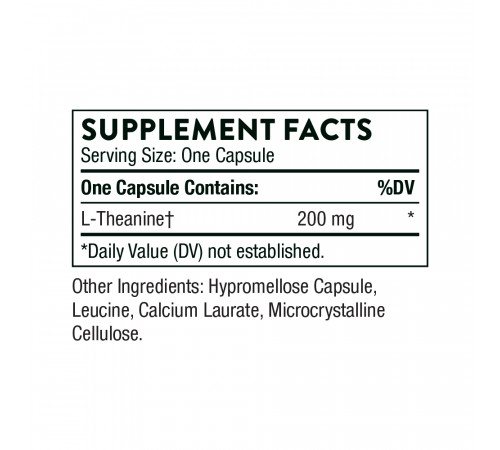Теанин, Theanine, Thorne, 90 капсул