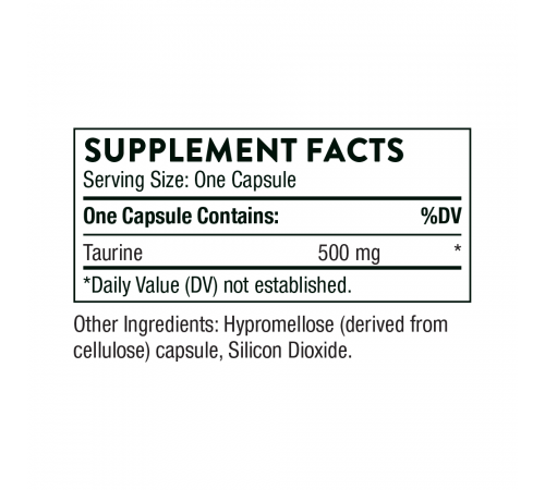 Таурин, Taurine, Thorne, 90 капсул