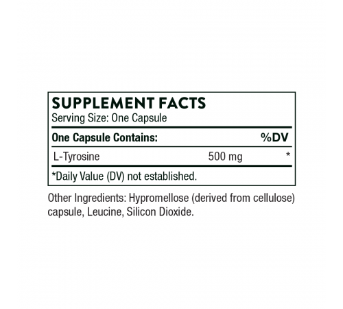 L-Тирозин, L-Tyrosine, Thorne Research, 90 капсул