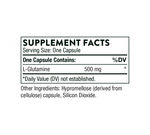 Аминокислота L-глутамин, L-Glutamine, Thorne Research, 90 капсул