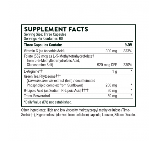 L-Аргинин плюс, L-Arginine Plus, Thorne, 180 капсул