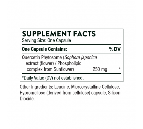 Фитосом кверцетина, Quercetin Phytosome, Thorne , 60 капсул