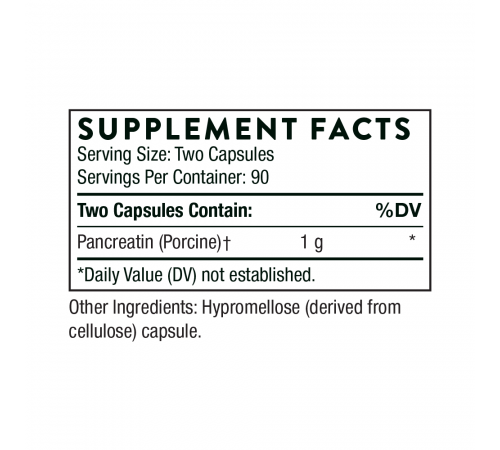 Ферменты поджелудочной железы, Pancreatic Enzymes, Thorne, 180 капсул