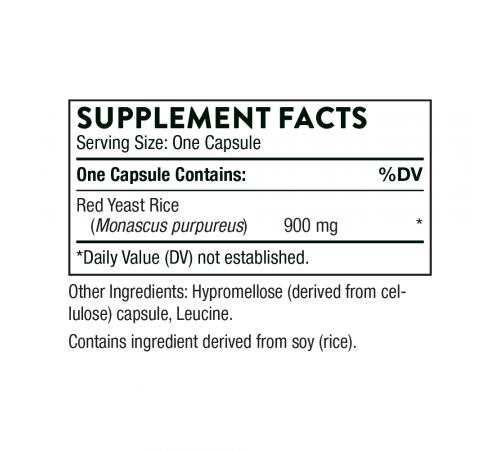 Красный дрожжевой рис, Choleast-900, Thorne, 120 капсул