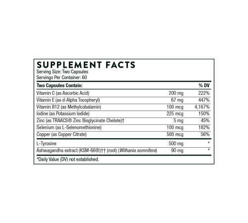 Кофакторы для щитовидной железы, Thyrocsin, Thorne, 120 капсул