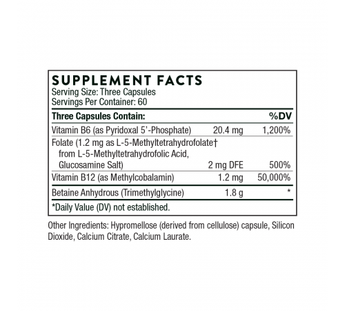 Комплекс витаминов В, Methyl-Guard, Thorne, 180 капсул
