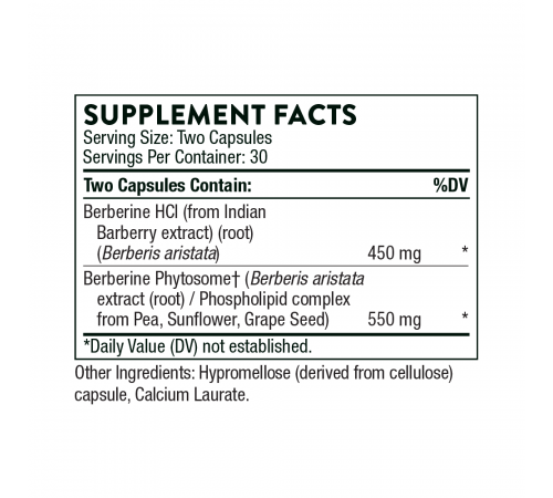Берберин, Berberine, Thorne Research, 60 капсул