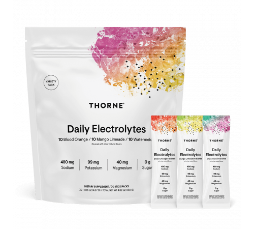Электролитный комплекс, Daily Electrolytes, Variety Pack, 30 пакетиков, Thorne, 4.37 г