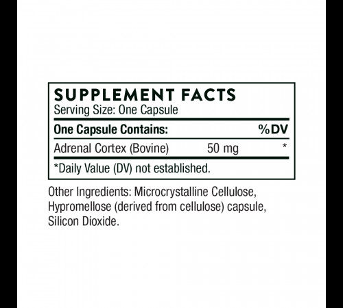 Кора Надпочечников, Adrenal Cortex, Thorne, 60 капсул