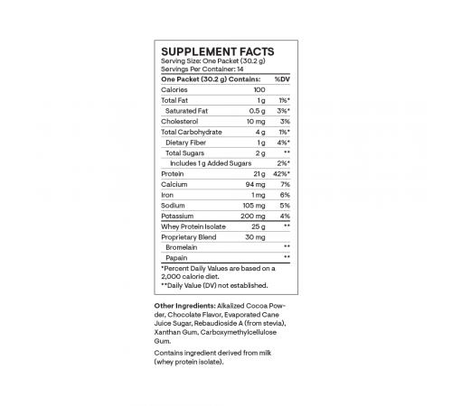 Изолят сывороточного протеина в пакетиках, Whey Protein Isolate, Chocolate, 14 пакетиков, Thorne, 30.2 г