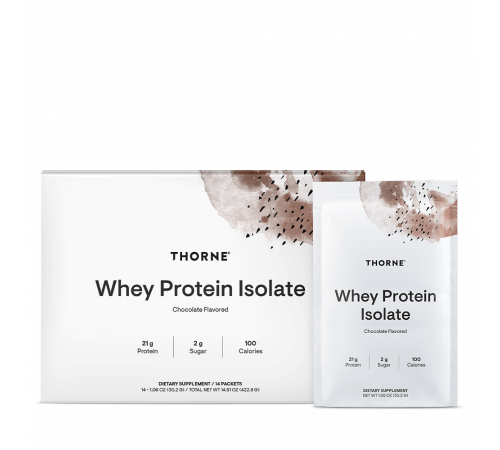 Изолят сывороточного протеина в пакетиках, Whey Protein Isolate, Chocolate, 14 пакетиков, Thorne, 30.2 г