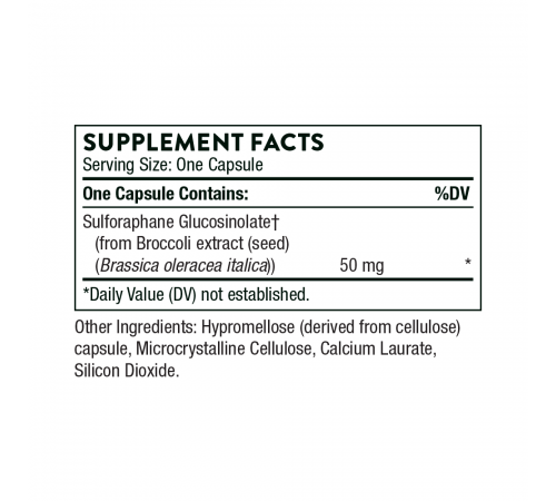 Экстракт семян брокколи, Broccoli Seed Extract, Thorne, 60 капсул