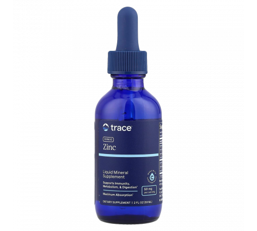 Ионный цинк, Ionic Zinc 50 mg, Trace Minerals, 59 ml