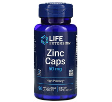 Цинк 50 мг, Zinc caps 50 mg, Life Extension, 90 капсул