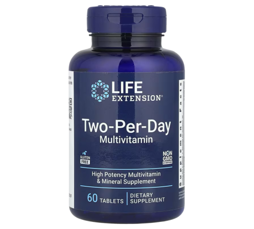 Мультивитаминный комплекс Two-Per-Day Multivitamin, Life Extension, 60 таблеток