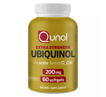 Убихинол 200 мг, Extra Strength Ubiquinol 200 mg, Qunol, 60 капсул