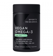 Вегетарианская Омега-3 630 мг, Vegan Omega-3 630 mg, Sports Research, 60 капсул