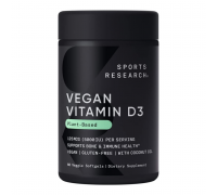 Вегетарианский витамин Д3, Vegan D3, Sports Research, 60 капсул