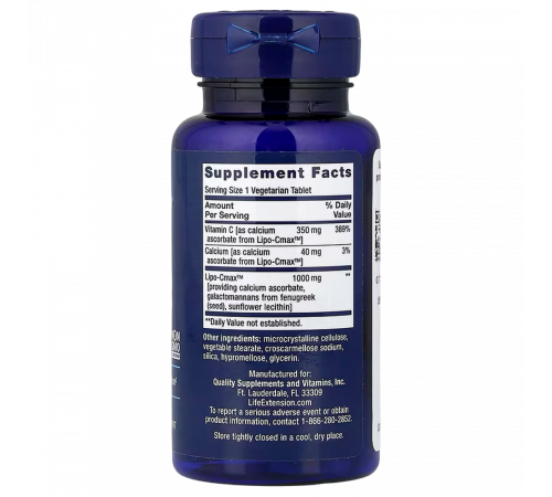 Витамин C, Life Extension Vitamin C, 60 растительных таблеток