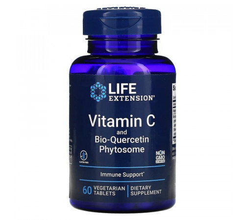 Витамин C с фитосомами биокверцетина, Vitamin C and Bio-Quercetin Phytosome, Life Extension, 60 таблеток