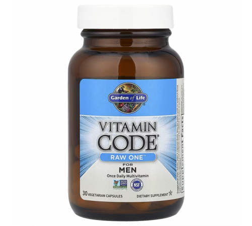 Мультивитамины для мужчин, Vitamin Code RAW One for Men, Garden of Life, 30 капсул