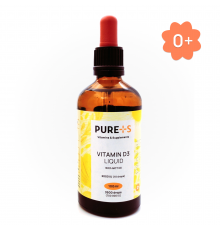 Витамин Д, Vitamin D3, PURE+S, 100 ml
