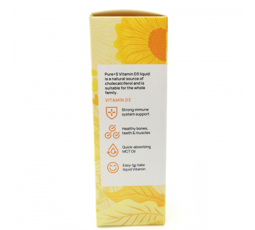 Витамин Д, Vitamin D3, PURE+S, 100 ml