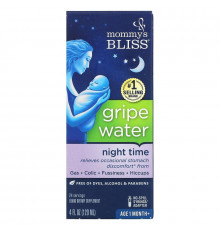 Вода от колик во время сна, Gripe Water Night Time, Mommy's Bliss, 120 мл