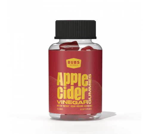 Жевательные конфеты с яблочным уксусом, Apple Cider Vinegar, Bubs Naturals, 60 жевательных конфет