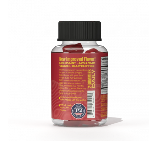 Жевательные конфеты с яблочным уксусом, Apple Cider Vinegar, Bubs Naturals, 60 жевательных конфет