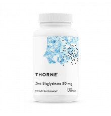 Бисглицинат цинка 30 мг, Zinc Bisglycinate 30 mg, Thorne, 60 капсул